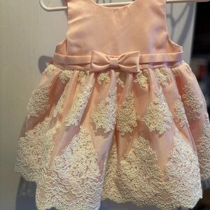 Pink Lace Baby Dress with Bow